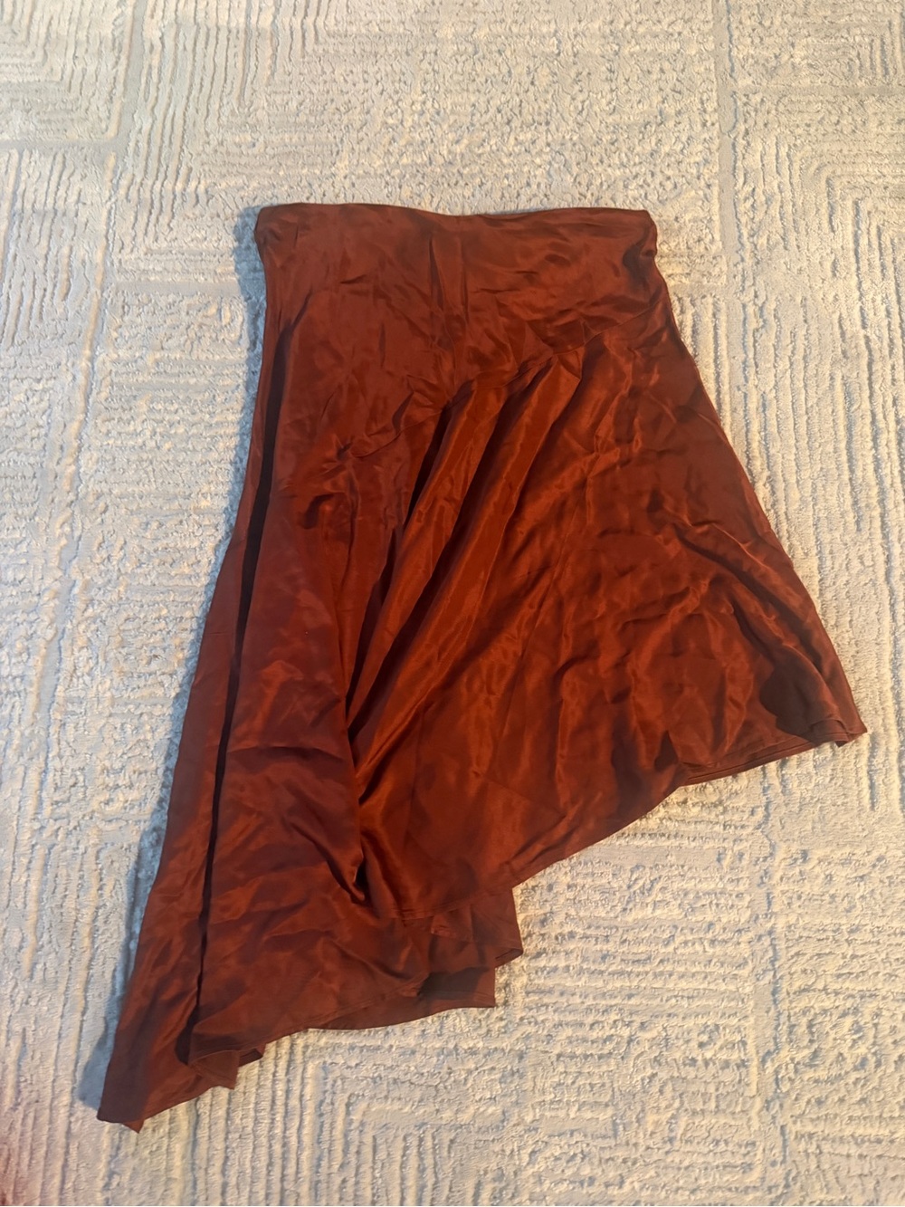 H&M Asymmetrical Rust-Brown Midi Skirt